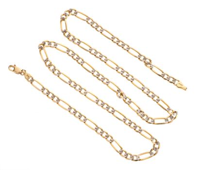 Two 14k 585°/°° gold flat-link necklace....