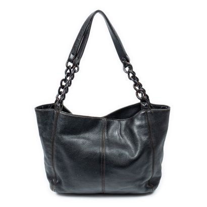 CHANEL
Black grained leather shopping bag...
