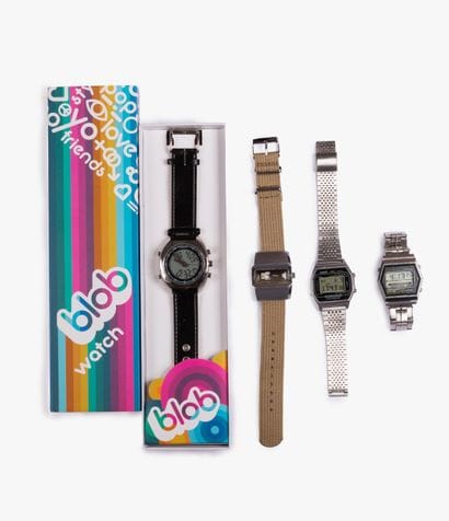 Four watches, including a Benetton with black...