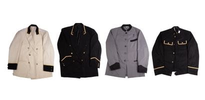 Quatre vestes de l'Hotel de Crillon dont...