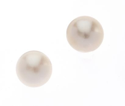 Pair of silver earrings with freshwater pearls,...