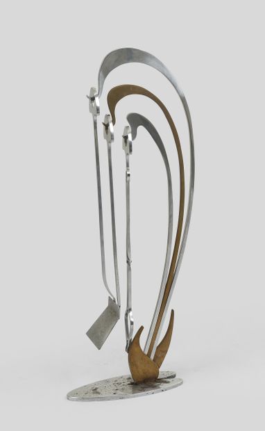 Work 1970
Chromed metal fireplace set consisting...