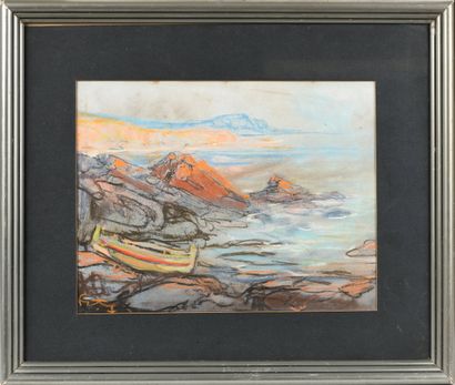 Louis FORTUNEY (1875-1951)
Barque et rochers...