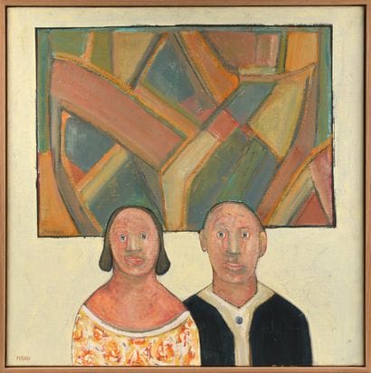 Abraham HADAD (b. 1937)
Couple at the painting,...