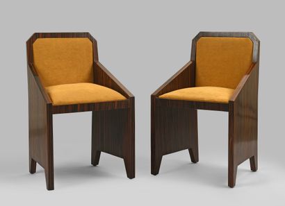 French work 1930
Pair of cubist armchairs...