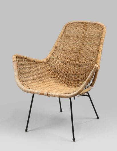 Work from the 1950s
Rattan and black lacquered...