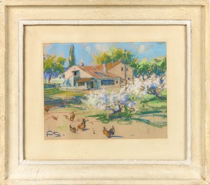 Louis FORTUNEY (1875-1951)
Les poules devant...