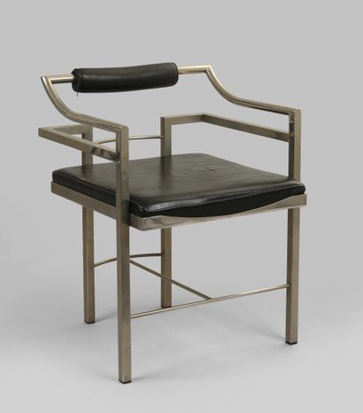 Work 1970
Armchair with chromed metal frame...