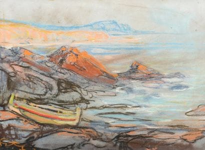 Louis FORTUNEY (1875-1951)
Barque et rochers...
