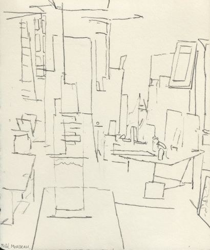 Michel MOUSSEAU (b. 1934) L'Atelier, 1981
Graphite...