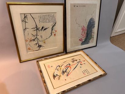 CHINA - Set of three miscellaneous FRAMED...