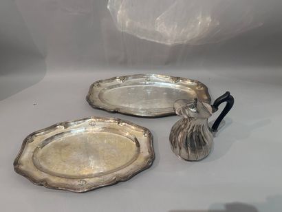 Two silver-plated scalloped PLATES and a...