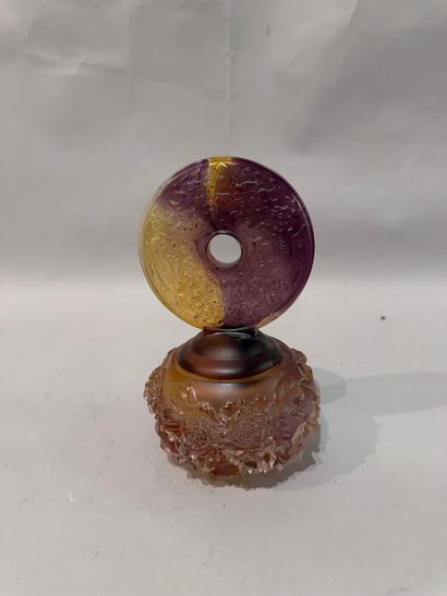 CHINA - Orange-tinted glass perfume jar with...