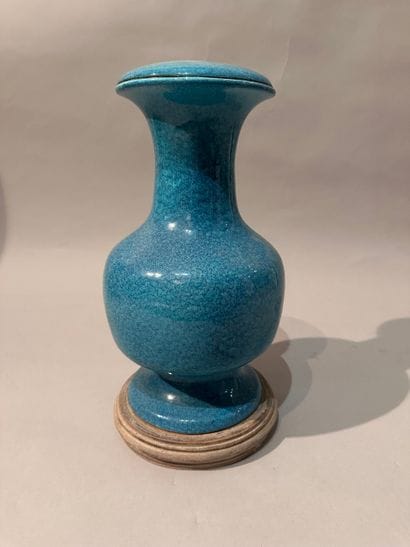 VIETNAM? - Glazed ceramic baluster vase with...