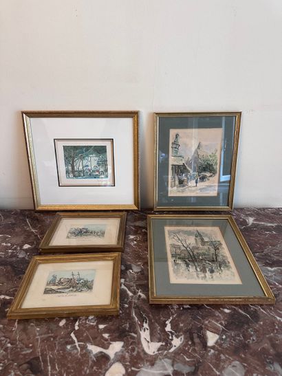 Set of various FRAMED PIECES: After Berthold...