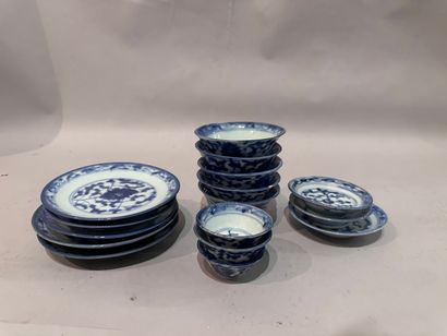 CHINA - Set of eight MUGS and eight UNDERMUGS...