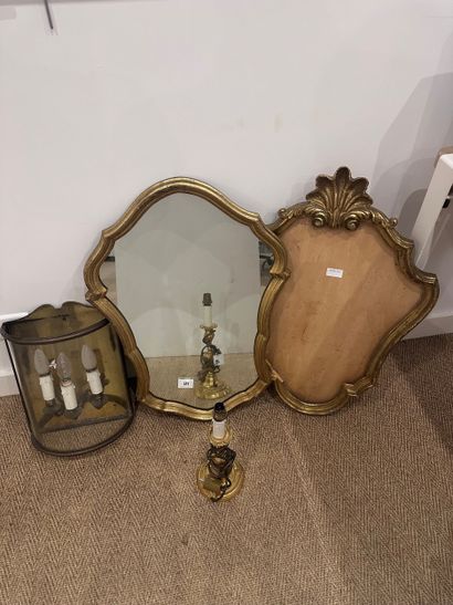Two Louis XV style MIRRORS (one without glass),...