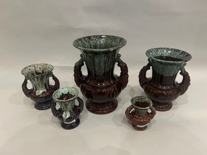 ADP à Vallauris- Set of five VASES of various...