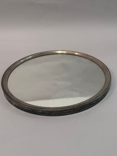 Louis XVI style silver-plated mirror-top...