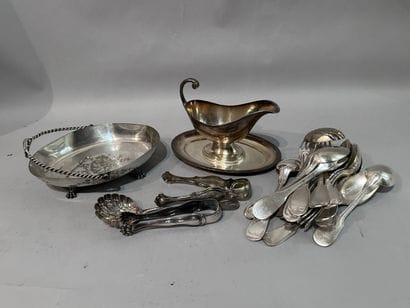 SILVER METAL HANDKERCHIEF including: sauceboat...