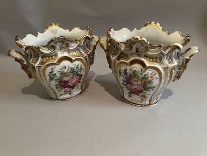 Pair of Paris porcelain JARDINIERES with...