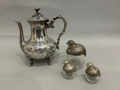 TH. HENRY - Rococo style silver-plated VERSEUSE....