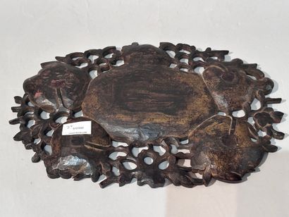 INDOCHINA
Small wooden tray in mother-of-pearl...