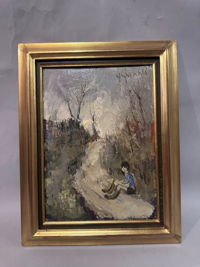 LE GUENNEC
Child at the edge of a path
Oil...