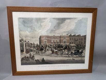 Pair of English GRAVURES in color: 