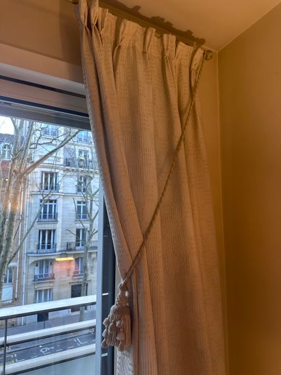 Four pairs of CURTAINS with four gilded metal...