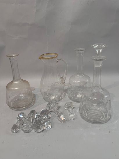 MANNETTE: Gilt-edged crystal CARAFE. Circa...