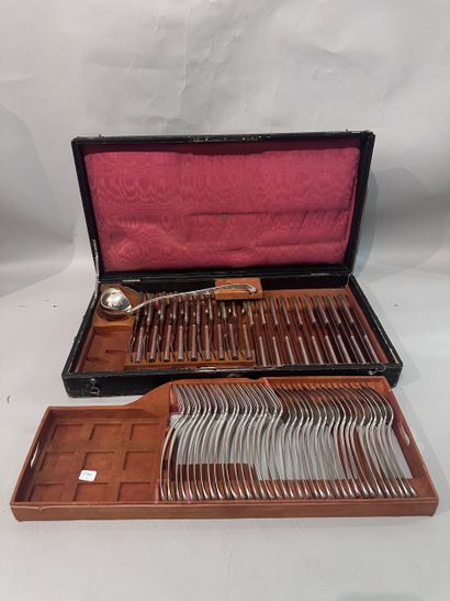 Important silver MENAGERE including: 18 large...