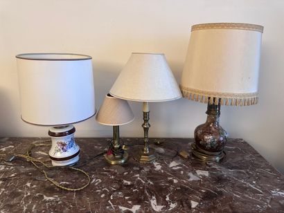 Antique ceramic kerosene LAMP with floral...