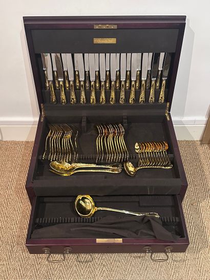 CHRISTOFLE - Silver-plated and gilded rocaille...