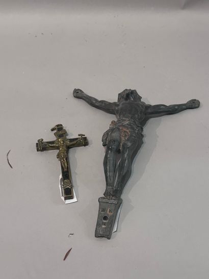 19th century cast-iron CHRIST and small CRUCIFIX...
