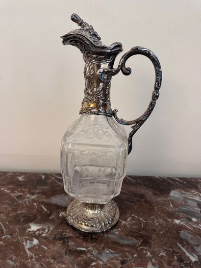 Rocaille-style cut-glass and silver-plated...