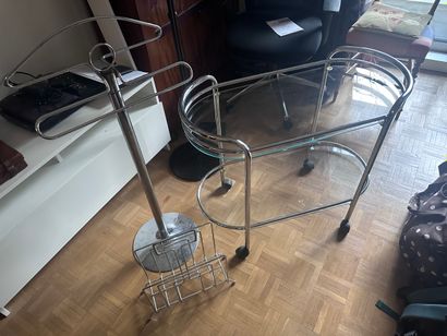 Two-tray chrome-plated metal DESSERTE on...