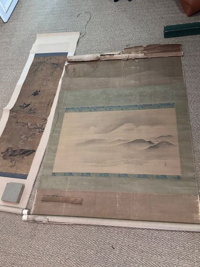 JAPAN - SCROLL decorated in ink on paper...