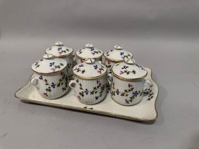 Small polychrome and gilded porcelain cream...