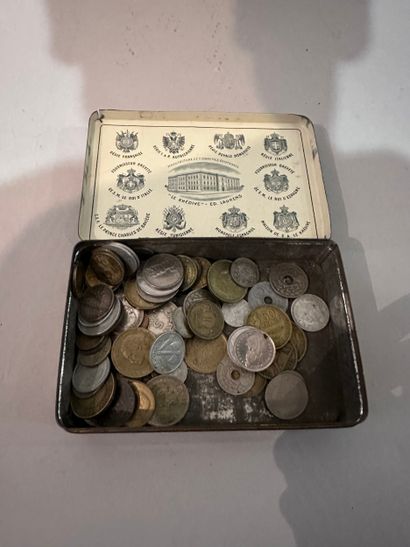 Small set of antique coins. In a tin box...