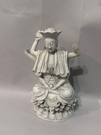 CHINA - Chinese white GUANYIN seated on a...