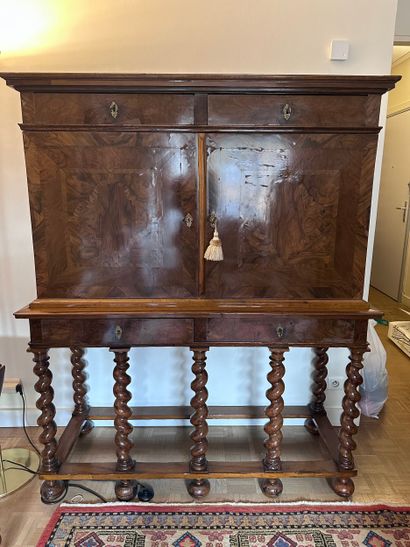 CABINET in walnut and burl walnut veneer,...
