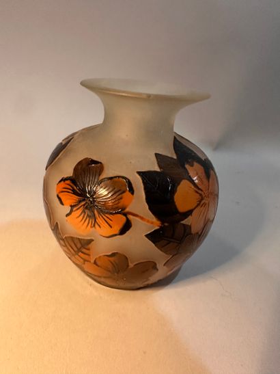 Pair of white opaline baluster VASES. Minor...