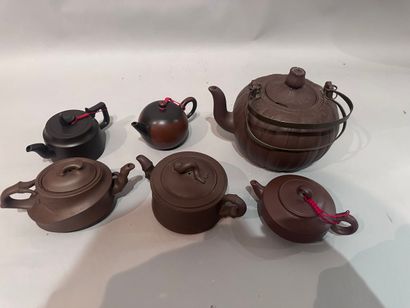 CHINA - Set of six Yixing terracotta GLASSES...