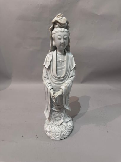 Chinese white GUANYIN. 19th century. H: 46...