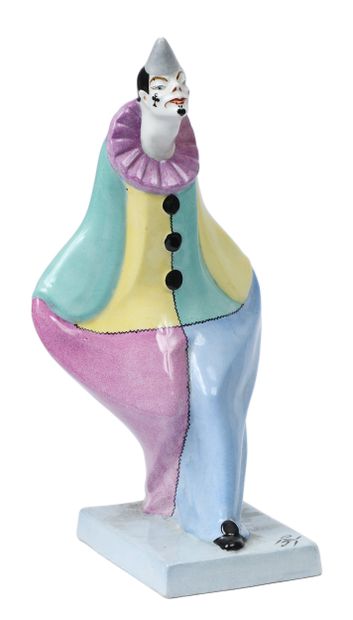 DAX
Clown
Polychrome glazed earthenware statuette
Signed...