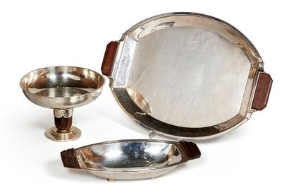 BOULENGER and GALLIA
Tray and bowl in silver-plated...