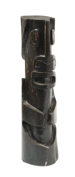 20th century work
Totem sculpture in black-tinted...
