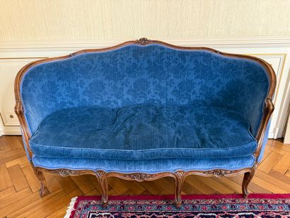 Pair of shepherds' chairs in natural wood,...