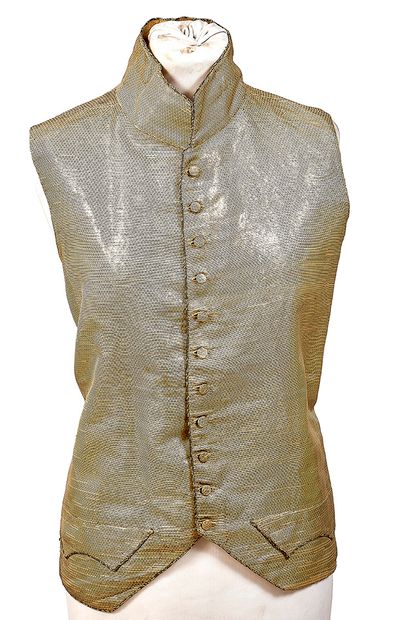 Men’s jacket or waistcoat in silver-lamé,...